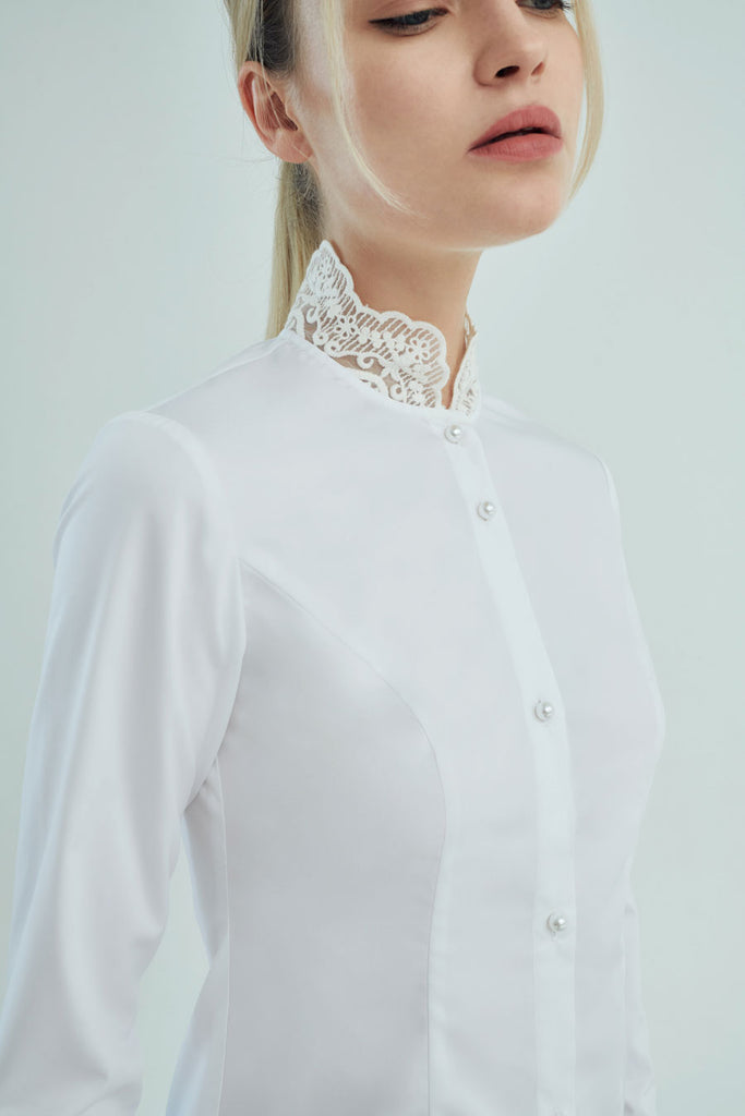 Victoria - Non Iron - White long sleeve shirt - A Shirt by Adam Liew