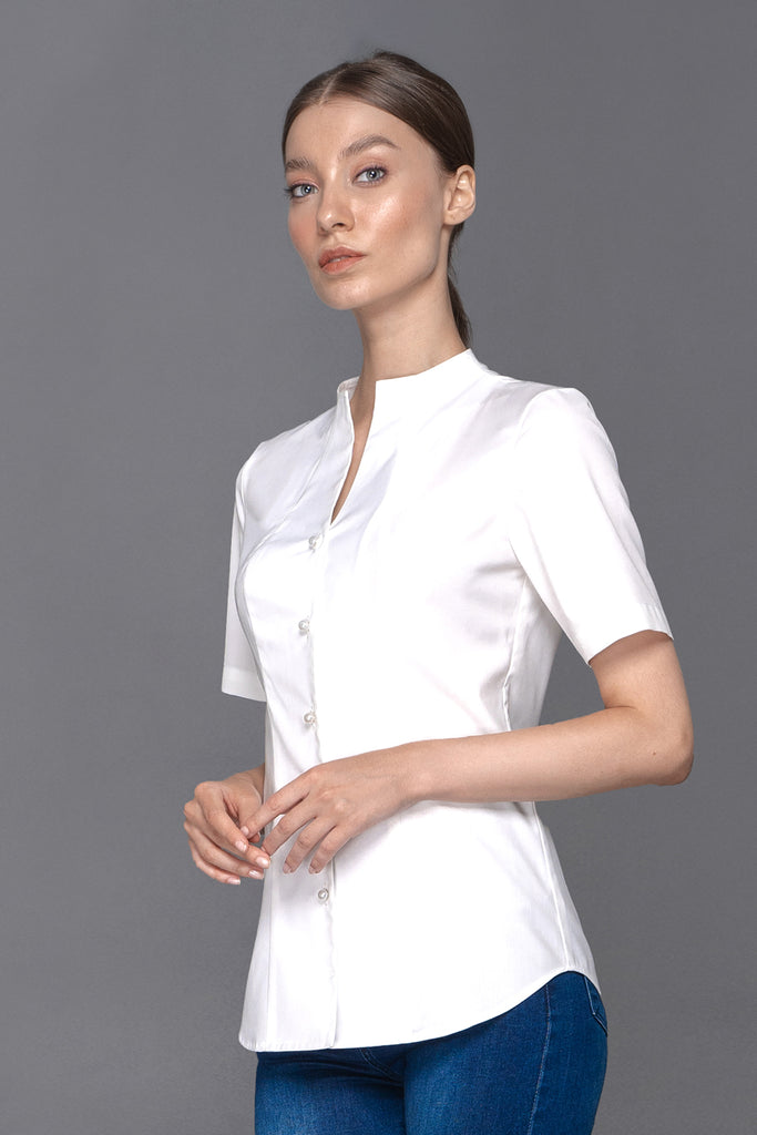 Joan - Non Iron - White short sleeve shirt - A Shirt by Adam Liew