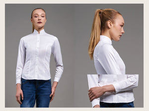 Charlotte - Non Iron - White Long Sleeve Shirt - A Shirt by Adam Liew