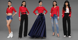 Joycelyn - Non Iron - Red Long Sleeve Shirt - A Shirt by Adam Liew